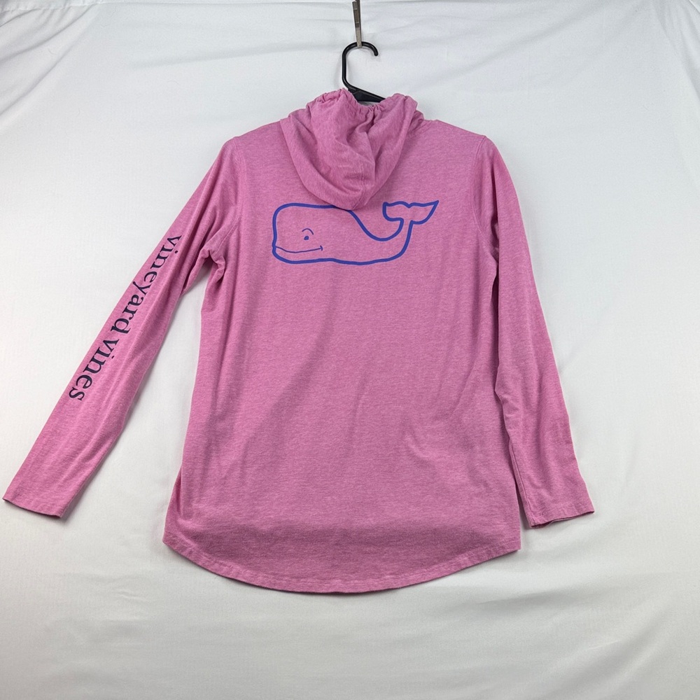 Vineyard Vines Pink & White Striped Long Sleeve Shirt Blue Whale Logo Size S - Picture 9 of 9
